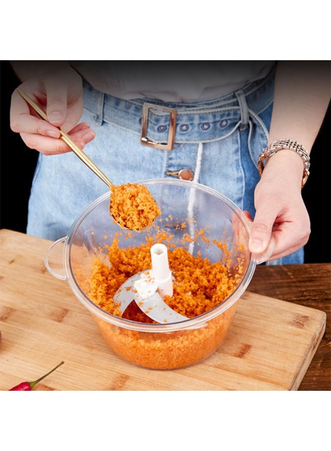 Manual Multi-Purpose Food Chopper for Meat & Vegetables with Transparent Bowl and Stainless Steel Blades - Image 4